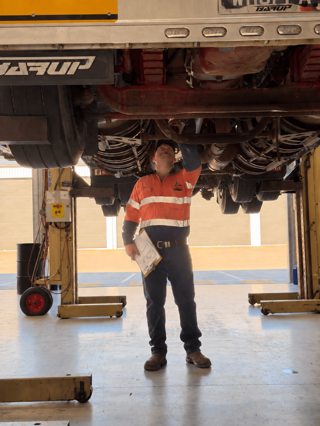 Fleet truck in the workshop