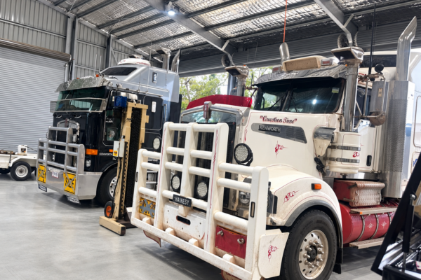 Kenworth trucks in the AMET Diesel workshop